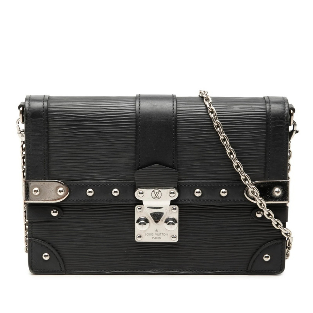 Louis Vuitton Epi Portefeuille Trunk Shoulder Bag M67507 Black Leather Women'...